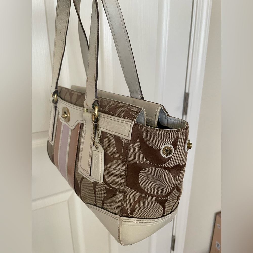 Coach (used) cloth/leather handbag